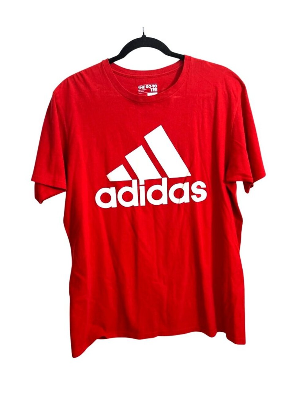Adidas Mens Red Short Sleeve Logo T-Shirt L